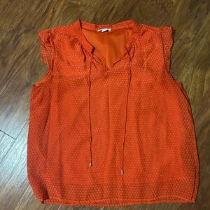 Calvin Klein Orange Blouse Chic Top